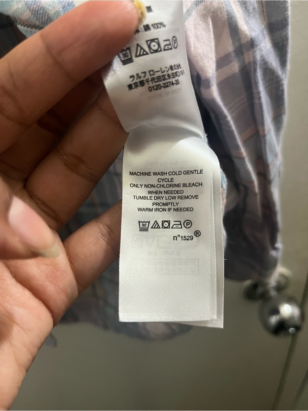 Lauren Ralph Lauren Pastel Plaid Shirt in Blue, Pink & Gray - Picture 6 of 6